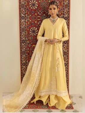 Pakistani Designer Zainab Zulfiqar- Yellow Traditional Anarkali Set Eid outfit